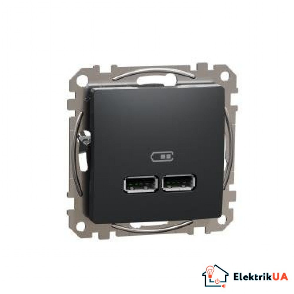 USB A+A розетка 2.1А Schneider Electric Sedna Design Чорний SDD114401